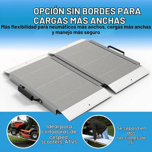 Vista 4 de EZ-ACCESS TRAVERSE Rampa plegable de aluminio de una sola pieza, rampas de carga portátiles para sillas de ruedas, motocicletas, tractores de césped