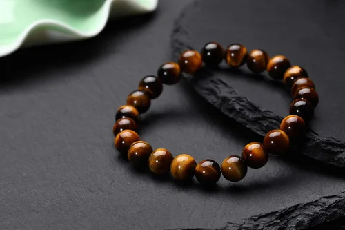 Vista 3 de Ojo de Tigre Piedra pulsera Meditación Mala Energía Reiki Healing Bangle elástico Stretch Bracele