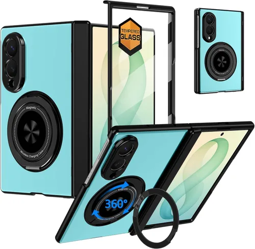 Vista 12 de Hekodonk Funda para Galaxy Z Flip 8 con soporte giratorio de 360º, compatible con MagSafe, protector de pantalla frontal, soporte de anillo Todo