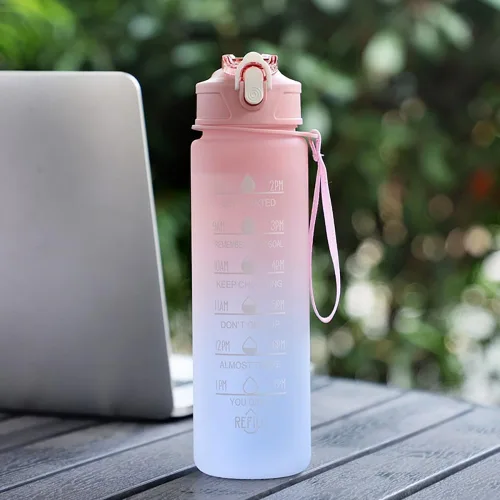 Vista 7 de Botella de agua deportiva de 22 onzas con popote, botellas de agua a prueba de fugas para hombres y mujeres, bebida para deportes, gimnasio al aire