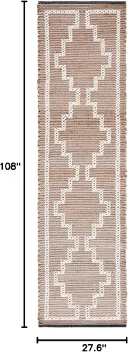 Vista 8 de SAFAVIEH Natural Fiber Collection - Alfombra de pasillo de 2 pies 3 pulgadas x 9 pies, natural y marfil, diseño de yute de tejido plano, ideal