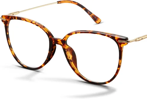 Vista 11 de Gaoye - Gafas de bloqueo de luz azul - Marcos redondos TR90 de moda, brazos de metal, protección UV400 - Estuche suave a juego * 1 marco negro