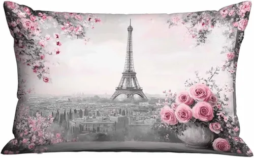 Vista 18 de Mugod Fundas de almohada decorativas para el hogar, diseño de flores de hibisco en acuarela azul, iris y pájaro, funda de cojín rectangular oblonga