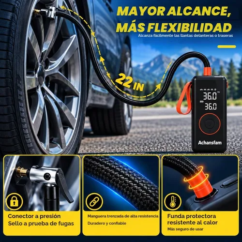 Vista 7 de Portable Air Compressor, 48s Fast Inflation, Cordless with Dual Power Supply, 150 PSI Tire Pump with Digital Gauge, Long Runtime & Storage Case for