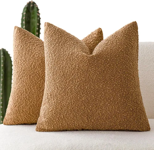 Vista 30 de Foindtower - Juego de 2 fundas decorativas de textura de bucle, fundas de almohada acentuadas, fundas de cojín sólidas, neutrales, para sofá, silla
