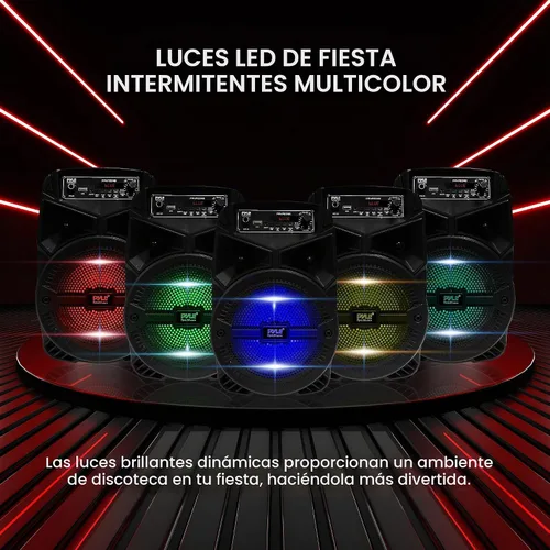 Vista 4 de Pyle Altavoz Bluetooth recargable de 240 W para exteriores, sistema PA portátil con subwoofer de 6.5 pulgadas, tweeter de 1 pulgada, micrófono