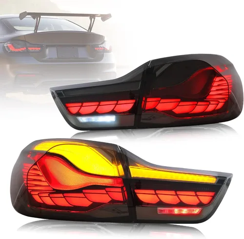 Vista 10 de VLAND - Luces traseras OLED serie 4 con señal de giro secuencial compatible con BMW M4 GTS F32 F33 F82 F83 2014-2020 Sedán/Convertible/Coupé