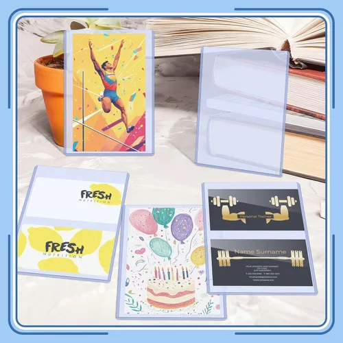 Vista 2 de Vmiapxo Paquete de 50 fundas de plástico duro de 4 x 6 pulgadas, funda impermeable para tarjetas de intercambio, tarjetas de béisbol deportivas