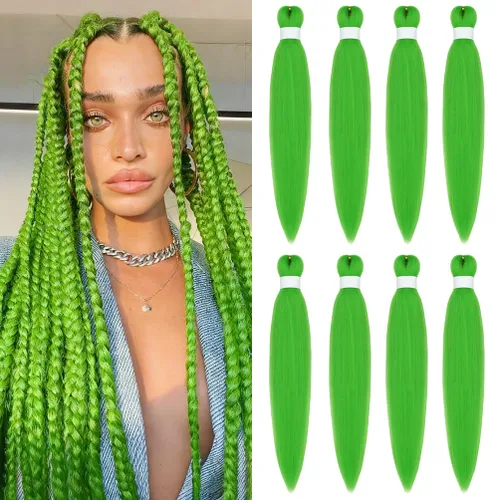 Vista 51 de 8 paquetes de extensiones preestiradas - 16 pulgadas de cabello trenzado premium, 55G/paquete, sin picazón, fijación en agua caliente, textura Perm