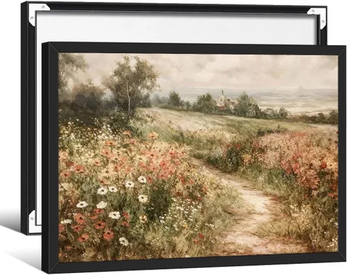 Vista 16 de Haitunone Póster de estanque de pato real con animales de granja, arte de pared, pintura de pato vintage, pintura al óleo, cazador de pájaros