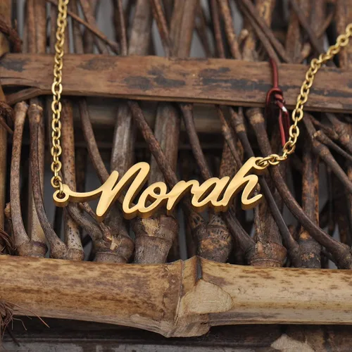 Vista 4 de Collares con etiquetas de nombres para ella, él, amigos y familiares, joyería de recuerdo para relaciones, regalo sentimental