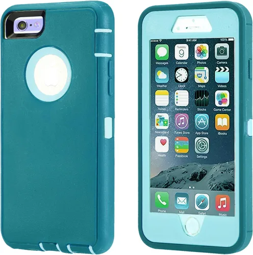 Vista 19 de Funda para iPhone 8 y iPhone 7, resistente, con función atril, protector de pantalla integrado, 4 en 1, fuerte y resistente a prueba de golpes