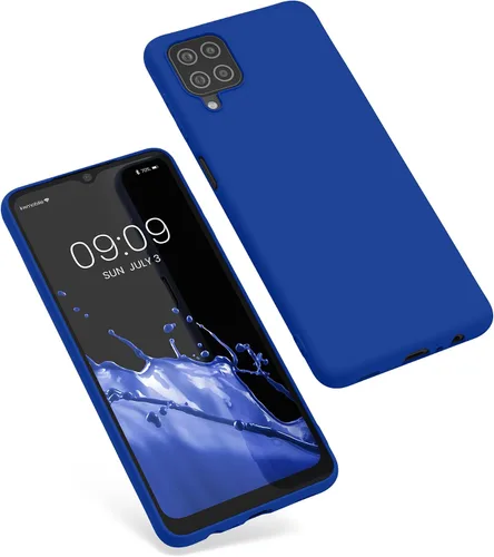 Vista 5 de kwmobile Funda compatible con Samsung Galaxy A12 - Funda protectora de silicona TPU suave y delgada - Azul Báltico