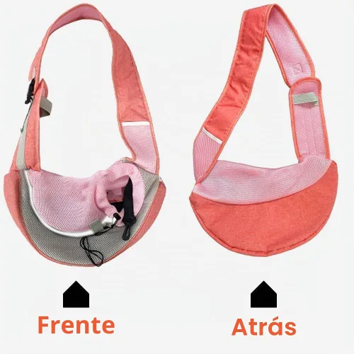Vista 3 de FEimaX Transportador para perros y cachorros, bolsa para perros pequeños y gatos, malla transpirable, manos libres, con correa ajustable, para Rosa