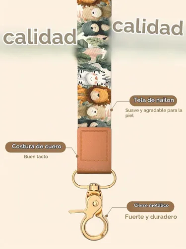 Vista 7 de Llavero de pulsera para mujeres y hombres, soporte para llavero, cordón de muñeca para llaves Animal