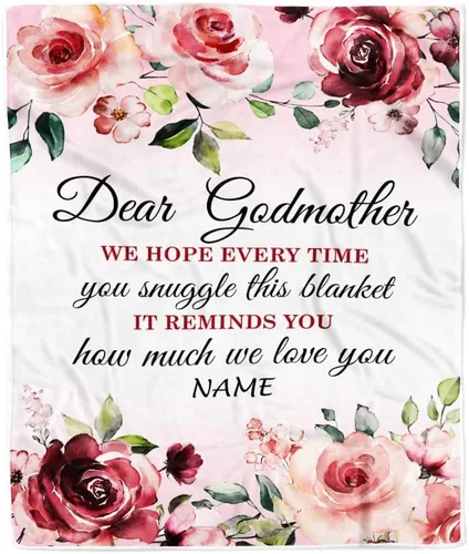 Vista 18 de Manta personalizada con texto en inglés «To My Godmother from Goddaughter Godson Thank You for Being My Godmother», para Día de la Madre