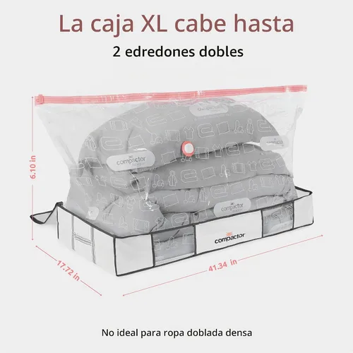 Vista 5 de Bolsa de almacenamiento al vacío Compactor XL Bolsas de almacenamiento al vacío para ahorrar espacio para ropa, edredones y mantas Solución