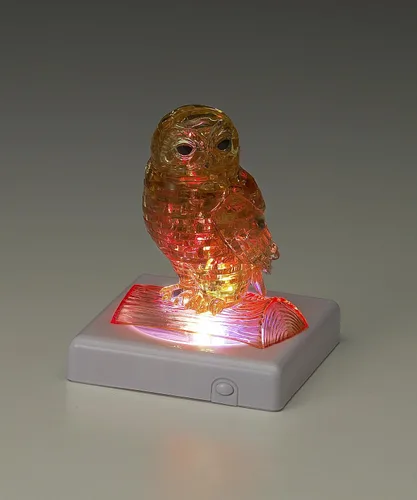 Vista 6 de Rompecabezas de cristal de 42 piezas Owl Gold Rompecabezas 3D