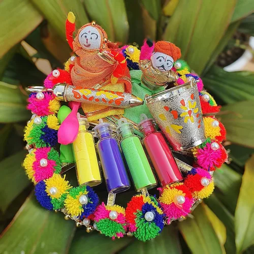 Vista 4 de HOLI COLOR POLVO HERBAL HOLI GULAL POLVO HOLI, PLATO DE REGALO HOLI HECHO A MANO FIESTA HOLI DECORACIONES HOLI TILAK THALI HOLI PICHKARI