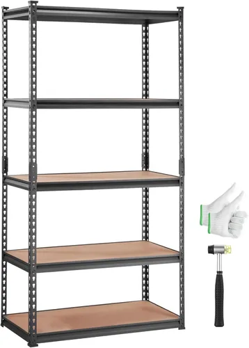 Vista 32 de VEVOR Storage Shelves, 5-Tier Adjustable, 2000 lbs Capacity, Heavy Duty Garage Storage Shelving Unit, Metal Utility Rack Shelf, for Kitchen Pantry