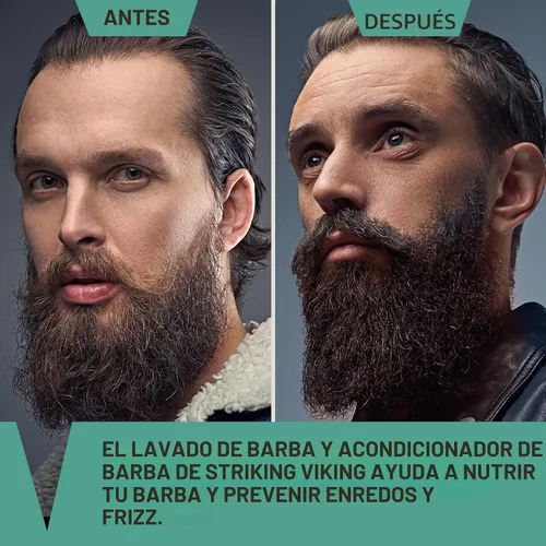 Vista 4 de Striking Viking Champú y acondicionador para barba - 10 onzas cada uno