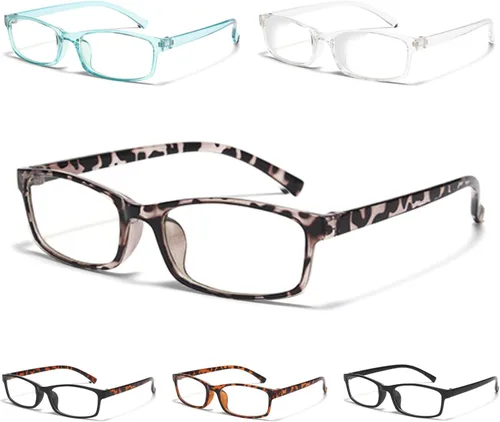 Vista 8 de Gaoye +0.5 Paquete múltiple de lentes de lectura - Lentes con bloqueo de luz azul, marcos TR90, UV400 - Gafas con visión clara *Negro + leopardo
