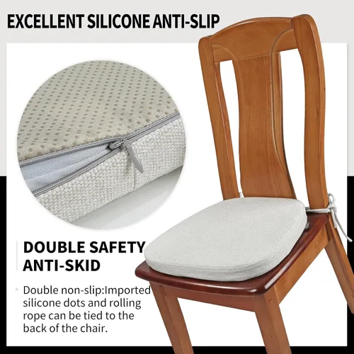 Vista 6 de SINOSSO 1 paquete de cojines de espuma viscoelástica para silla de comedor, tela tejida amigable de 16 pulgadas en forma de U, cómoda almohadilla