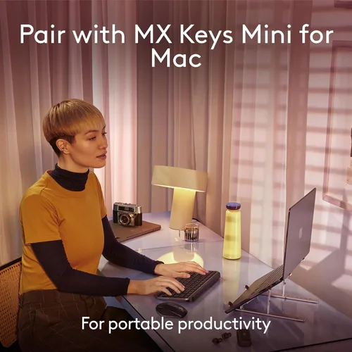 Vista 13 de Logitech MX Anywhere 3S para Mac, mouse Bluetooth inalámbrico compacto, seguimiento de 8K DPI en cualquier superficie, clics silenciosos, USB C