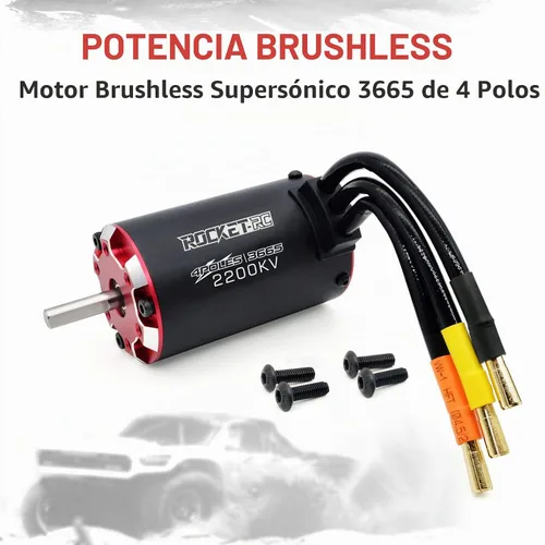 Vista 7 de Surpass RC Motor supersónico sin escobillas 3665 2200kv 4 polos y sensor de temperatura integrado motor y puerto de sensor para 1/10 vehículo RC
