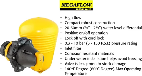 Vista 3 de Jobe Valves J-MFV20DLT 82026 Megaflow Valve, 3/4", amarillo/negro