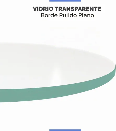 Vista 4 de Mesa redonda de vidrio templado transparente de 32 pulgadas con bordes pulidos planos de 1/2 pulgadas de grosor para comedor, mesa de café u