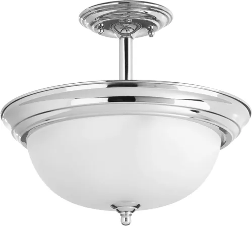 Vista 17 de Progress Lighting 2-Light Ceiling Light, Flush Mount Ceiling Light Fixture for Interior Kitchen Lights, Hallway, Bedroom, Living Room, 13-1/4