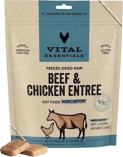 Vista 11 de Vital Essentials Alimento crudo liofilizado para gatos, mini empanadas de conejo, 8 onzas Soft, Complete Meal or Topper, Rehydrate, Made with 99%