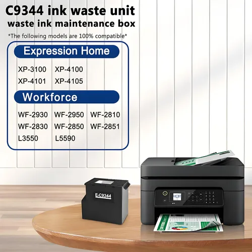 Vista 8 de C9344 Caja de mantenimiento compatible con Workforce WF-2930 WF-2950 WF-2810 WF-2830 WF-2850 WF-2851 Expression Home XP-3100 XP-4100 XP-4101 XP-4105