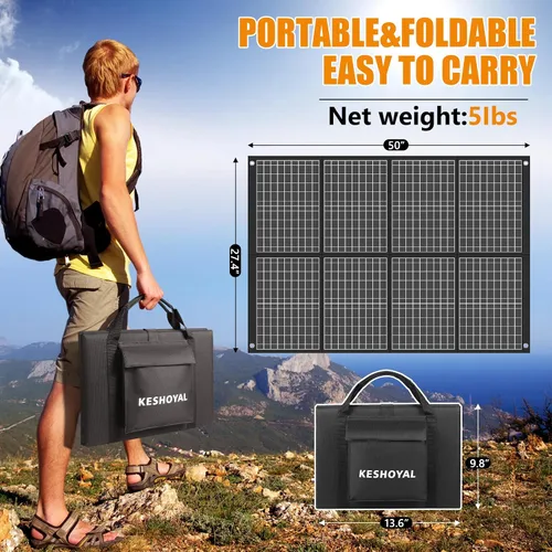 Vista 3 de Paneles solares portátiles de 100 vatios, panel solar plegable de 100 W para estación de energía, camping, senderismo, vida fuera de la red, paneles