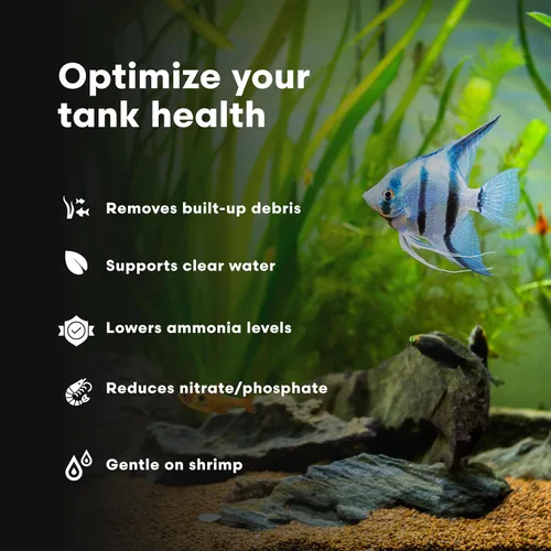 Vista 4 de Brightwell Aquatics FlorinBacter Clean (seguro para camarones), mezcla única de cultivo y enzimas de agua dulce diseñada para apuntar y limpiar