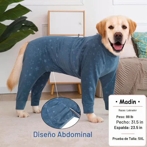 Vista 5 de Abrigos para perros, overol de otoño e invierno para perros grandes y medianos, traje de recuperación más cálido, overol de forro polar para perro