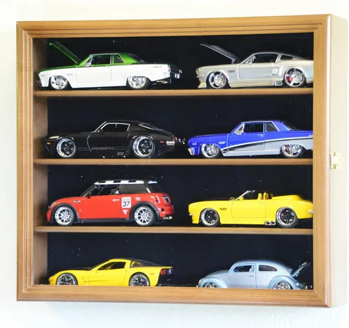 Vista 2 de Expositor de autos modelo 8 a escala 1/24 con capacidad para 8 autos 1:24 (acabado negro)