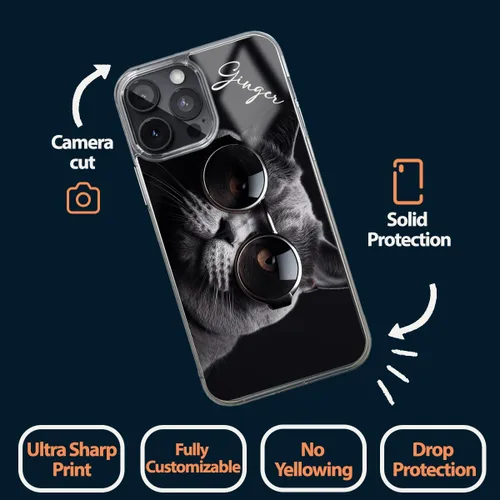 Vista 3 de Funda personalizada para teléfono de mascotas para iPhone de Apple transparente