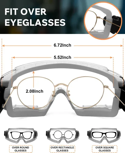 Vista 3 de Gafas de seguridad antivaho – Protección ocular certificada ANSI Z87.1 para trabajos de laboratorio de química – 2