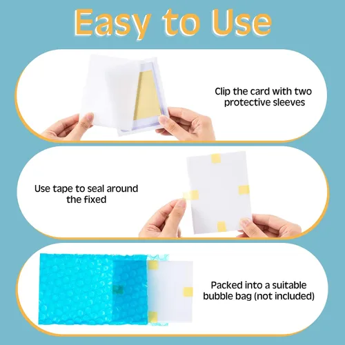 Vista 4 de Fuutreo 100 protectores de envío de tarjetas coleccionables de 3.5 x 4.5 pulgadas, suministros de envío de tarjetas intercambiables, insertos