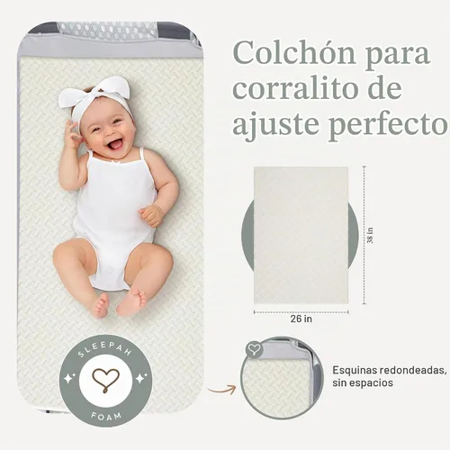 Vista 5 de Colchón Pack and Play: funda extraíble impermeable lavable + bolsa