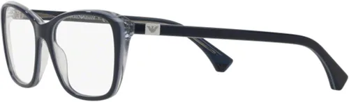 Vista 2 de Emporio Armani - Lentes EA3083 - 5517 azul claro Whisteria malva malva transparente con lente de demostración transparente de 2126in Whisteria