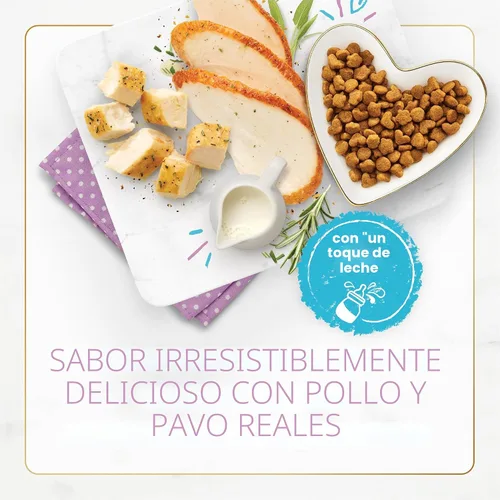 Vista 4 de Purina Fancy Feast - Comida seca para gatitos con pollo y pavo salado - Bolsa de 1.4 kg