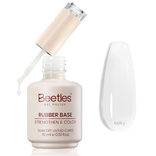 Vista 16 de Beetles - Esmalte de uñas en gel base color nude, 15 ml, base de goma 5 en 1, marrón neutro claro, punta francesa, esmalte de uñas en gel Base