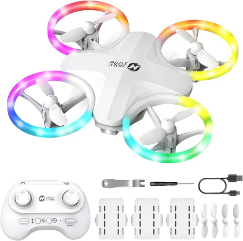 Vista 10 de Holy Stone Mini dron HS180 LED para niños principiantes, cuadricóptero RC con 3 baterías de vuelo de 21 minutos, fácil de volar, inicio con una