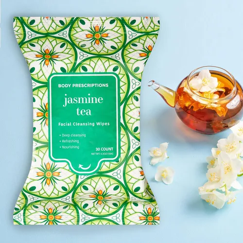 Vista 5 de Toallitas desmaquillantes Body Prescriptions - Paquete grande, Toallitas de limpieza suaves para una fácil remoción de maquillaje, Mandarina
