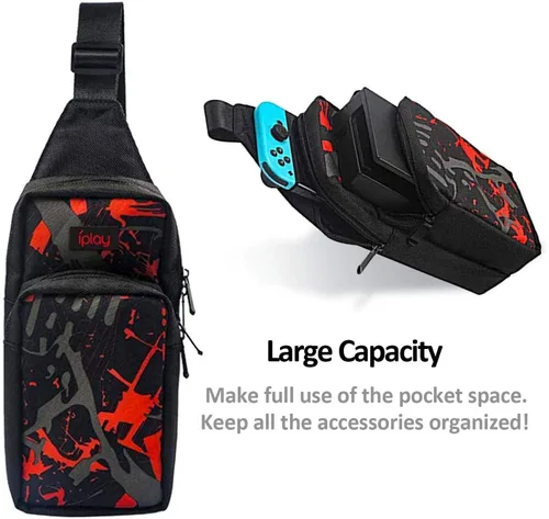 Vista 5 de AOPUTTRIVER Travel Bag for Nintendo Switch Nintendo Switch Storage Backpack Protective Storage Sling Backpack Shoulder Bag for Nintendo Switch