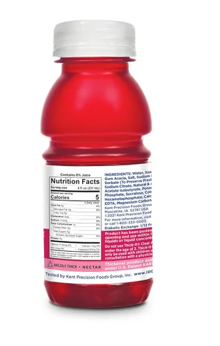 Vista 2 de Thick-It Clear Advantage Ponche de frutas ligeramente grueso, 8 onzas, paquete de 24 Ready-to-drink thickened fruit punch for dysphagia; mildly