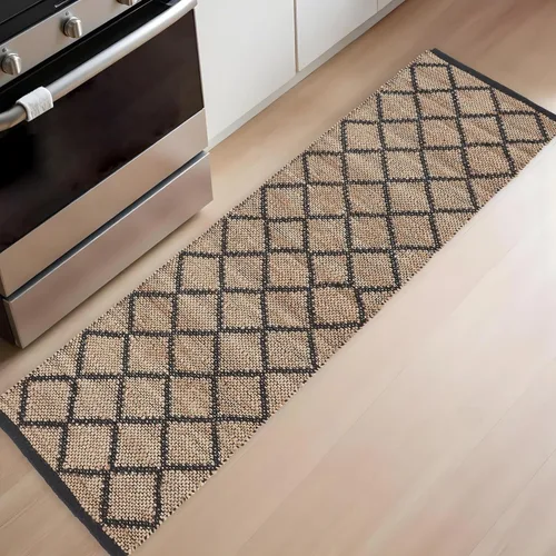 Vista 16 de RedEarth · Alfombra rectangular - 2'x3' de yute natural trenzada con respaldo antideslizante - Alfombra boho tejida a mano para dormitorio, cocina